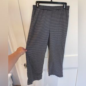 Madewell Texture & Thread Navy and White Striped Pull On Beach Pants
